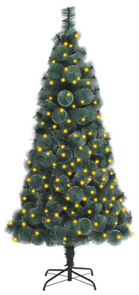 VidaXL Umjetno osvijetljeno božićno drvce sa stalkom zeleno 150 cm PET