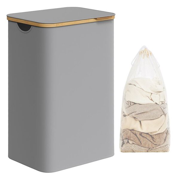 Košara za rublje 60 litara - 90L (42 x 32 x 70,5 cm) - Siva
