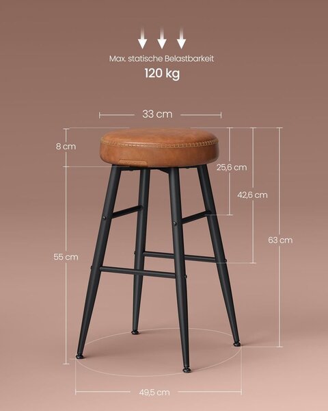 Echo barske stolice visina 63cm - karamela