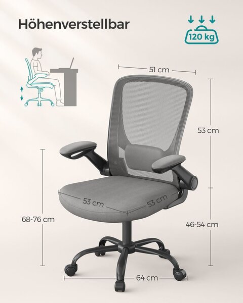 Uredska stolica s ergonomskom funkcijom ljuljanja - Plava