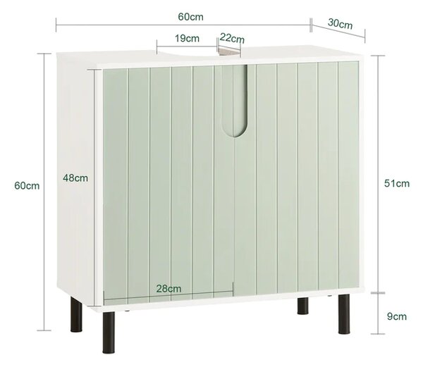 Kupaonski ormarić s 2 vrata 60x30x60 Cm