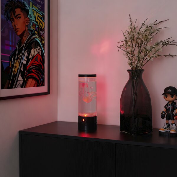 Mjehurićasta cijev crna 30 cm uklj. LED RGB - Dweller