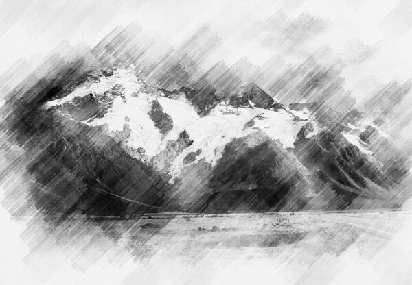 Foto tapeta - Crtež planina (147x102 cm)