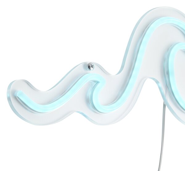 Neonska zidna svjetiljka plava uklj. LED - Wave