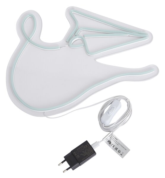 Neonska zidna svjetiljka plava uklj. LED - Paperplane