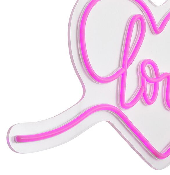 Neonska zidna svjetiljka ružičasta uklj. LED - Love