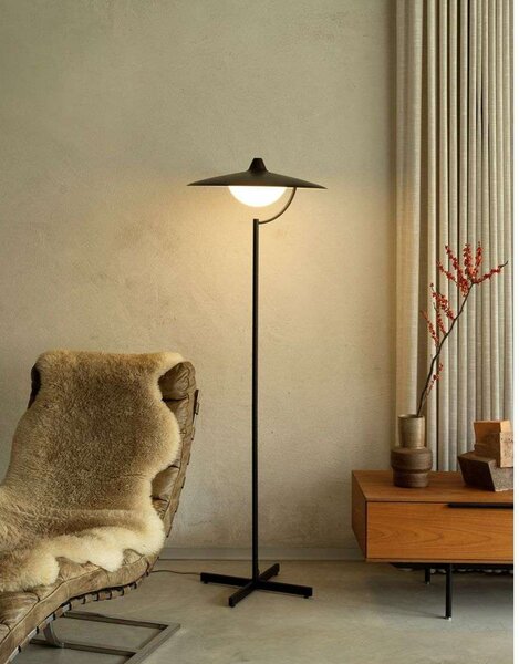 Podne Lampa DCW, prigušiv, Crno, Dnevna soba, Metal