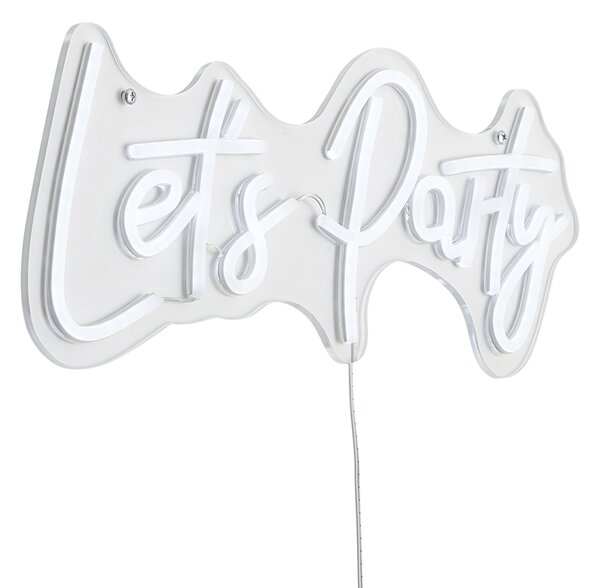 Neon zidna svjetiljka bijela uklj. LED - Let's Party