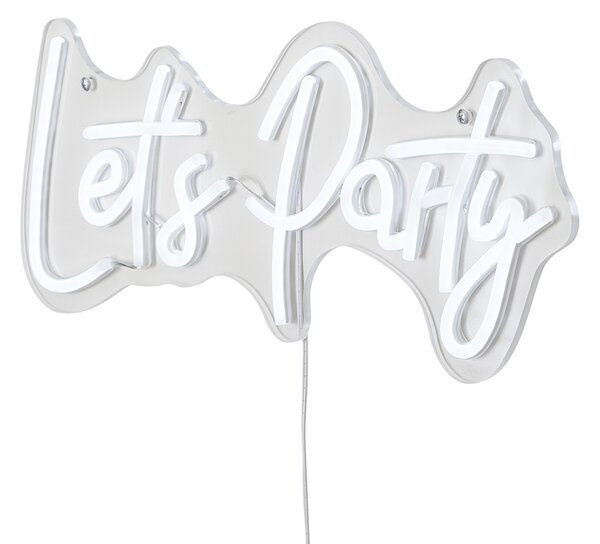 Neon zidna svjetiljka bijela uklj. LED - Let's Party