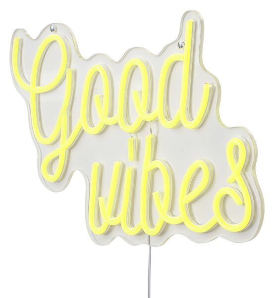 Neonska zidna svjetiljka žuta uklj. LED - Good Vibes