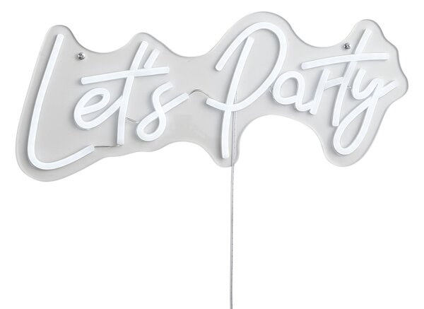 Neon zidna svjetiljka bijela uklj. LED - Let's Party