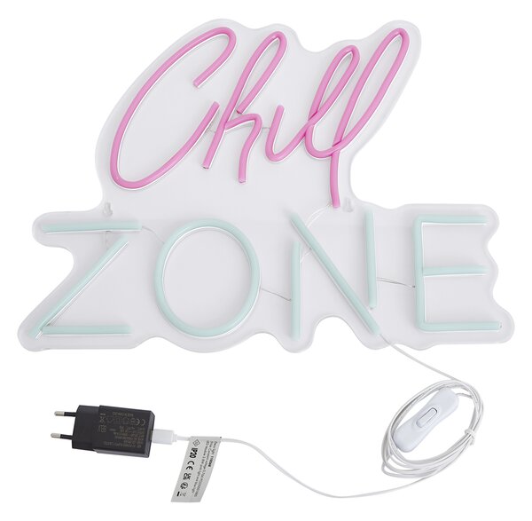 Neonska zidna svjetiljka ružičasta s plavom bojom, uključujući LED - Chill Zone