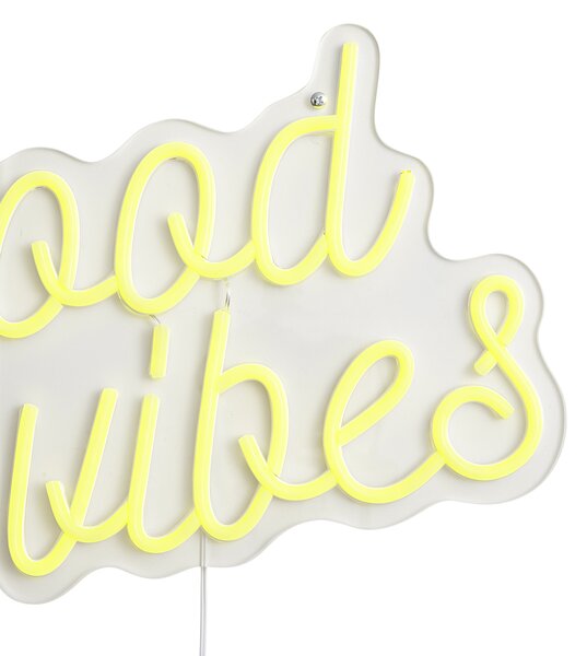 Neonska zidna svjetiljka žuta uklj. LED - Good Vibes