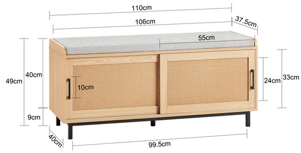 Klupa za cipele 110x40x49cm