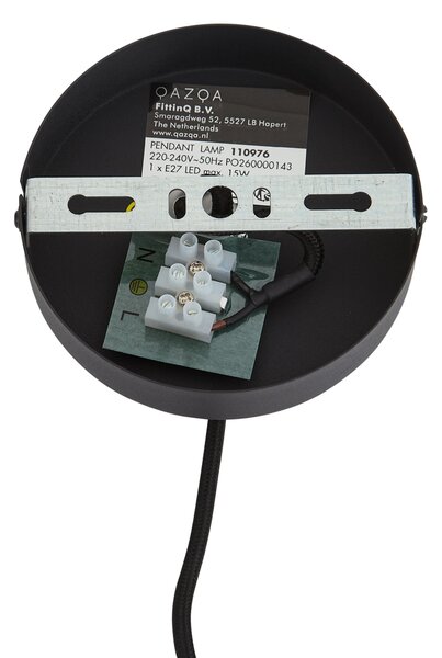 Japandi visilica crna s bijelim platnenim sjenilom 50 cm - Rieu