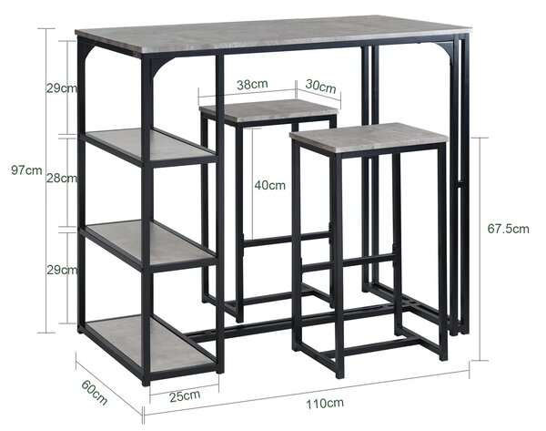 Set balkonskog namještaja sivi