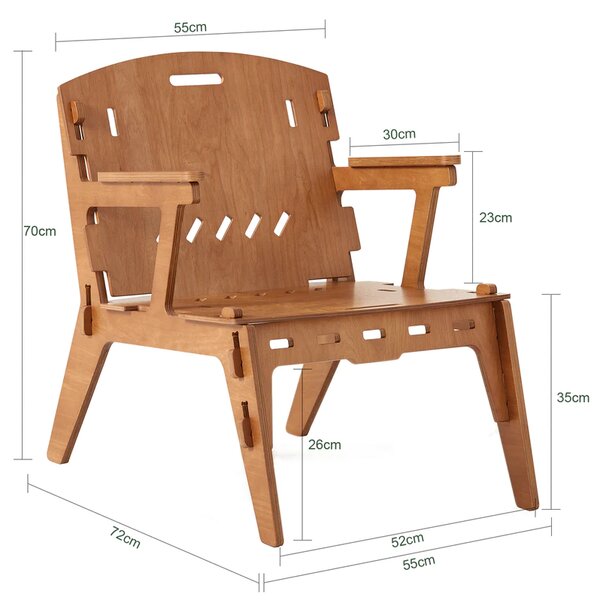 Kuhinjska stolica 72x55x70,5 Cm - Smeđa