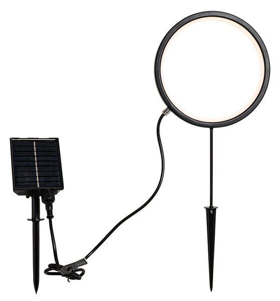 Set od 2 crna vanjska svjetla na štap 50cm s punjivom LED i solarnom energijom IP65 - Adalind