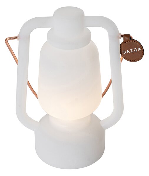 Stolna svjetiljka punjiva 22 cm IP44 bijela - Storm Mini