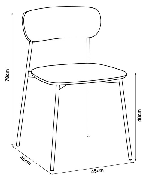 Set blagovaonskih stolica od 2 78x45x48 cm bež