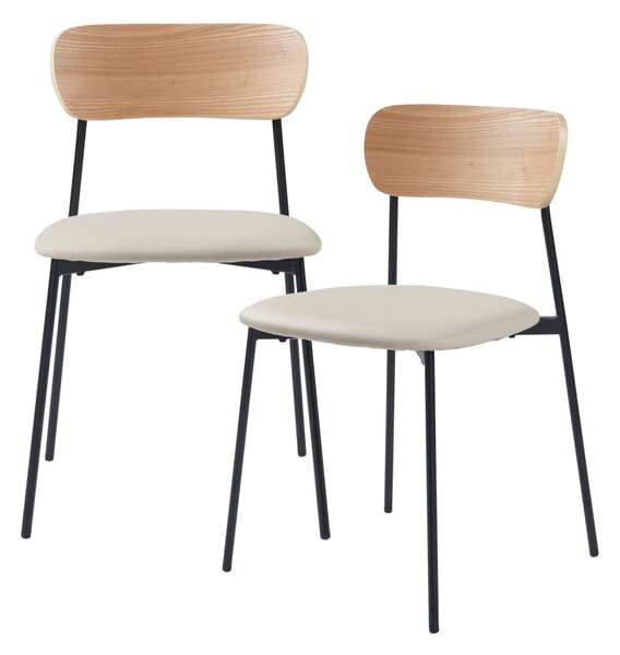Set blagovaonskih stolica od 2 78x45x48 cm bež