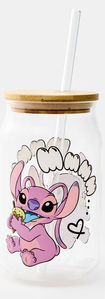 Sinsay - Staklena šalica s poklopcem i slamkom Lilo & Stitch