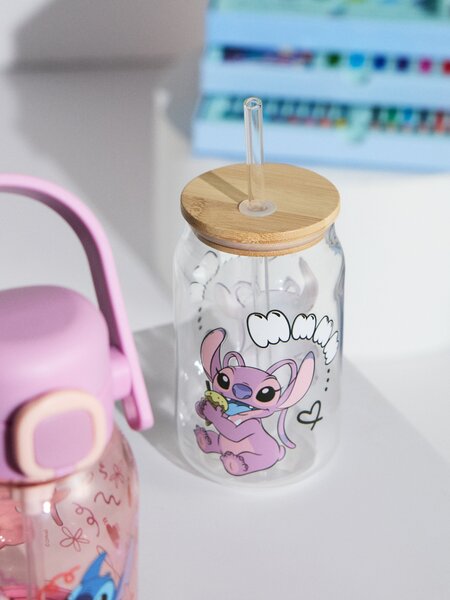 Sinsay - Staklena šalica s poklopcem i slamkom Lilo & Stitch