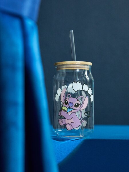 Sinsay - Staklena šalica s poklopcem i slamkom Lilo & Stitch