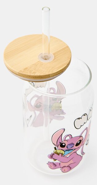 Sinsay - Staklena šalica s poklopcem i slamkom Lilo & Stitch