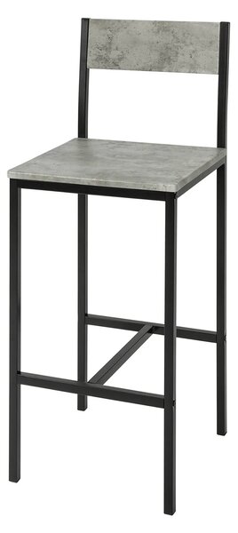 Set 5-dijelni stol s 4 visoke stolice sivi