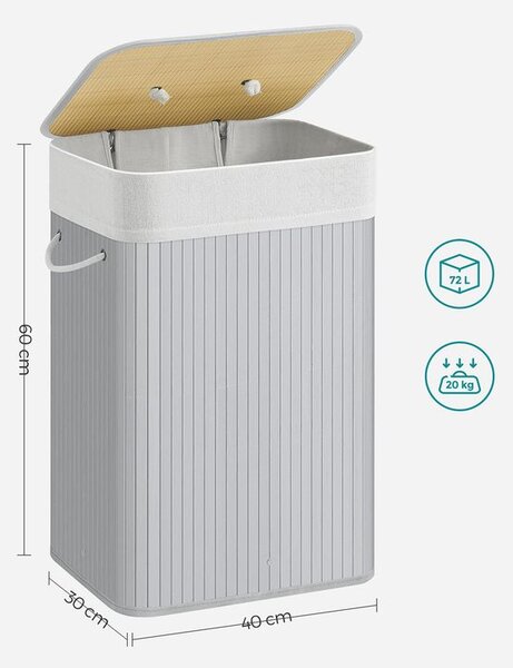 Košara za rublje s poklopcem od 72 litre