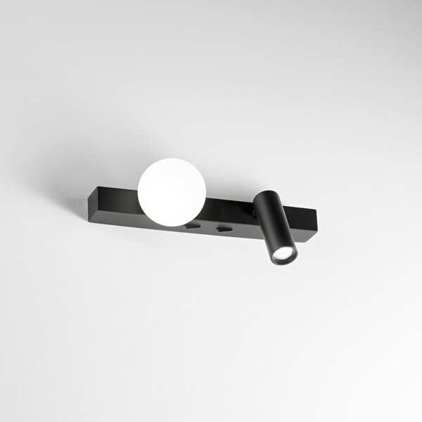IDEAL LUX Ideal Lux Binomi LED zidna svjetiljka, crna, širina 22 cm, 2 svjetla, Crno, Dnevni boravak/blagovaonica, Metal, Zidni reflektor