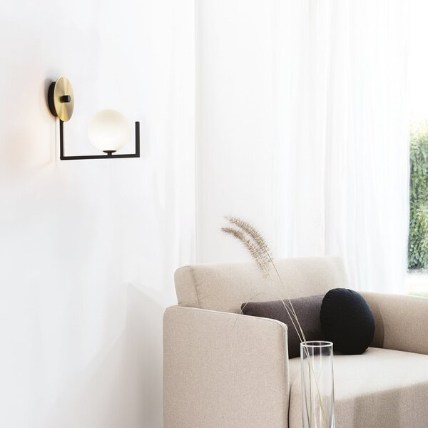 IDEAL LUX Zidna lampa Ideal Lux Birds, crna/mesing, visina 25 cm, metal, Crno, Dnevni boravak/blagovaonica, Metal