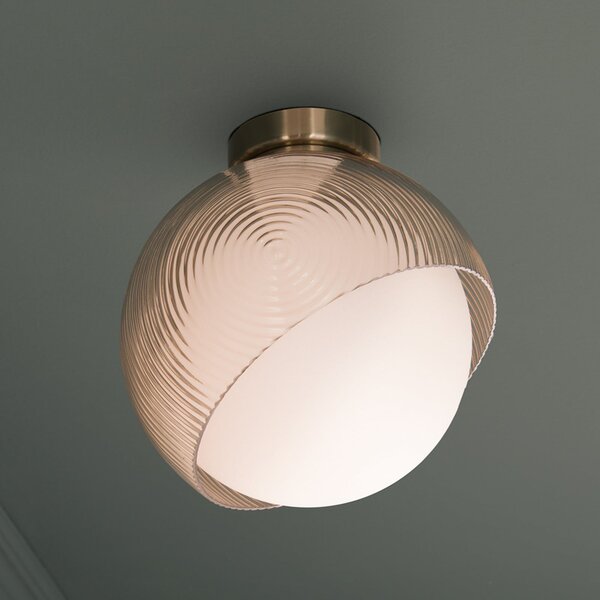 IDEAL LUX Zidna lampa Ideal Lux Bloom, mesingane boje, Ø 17 cm, metal, Zlato / mjed, Dnevni boravak/blagovaonica, Metal