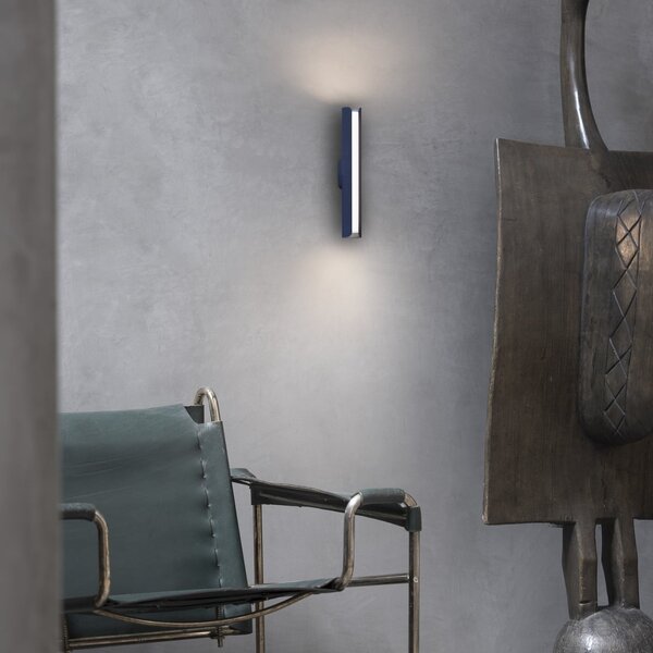 IDEAL LUX Ideal Lux Dorica LED zidna svjetiljka, plava, visina 30 cm, metal, Plava, Dnevni boravak/blagovaonica, Aluminij
