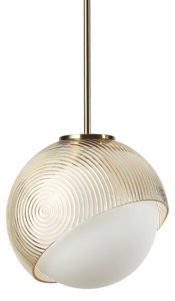 IDEAL LUX Lampa za viseće svjetlo Ideal Lux Bloom, Ø 12 cm, mesing, metal/staklo, Zlato / mjed, Dnevni boravak/blagovaonica, Metal