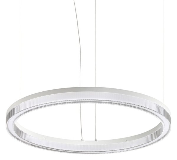 IDEAL LUX Ideal Lux Crown LED viseća svjetiljka, Ø 60 cm, bijela, metal, Bijela, Dnevni boravak/blagovaonica, Metal