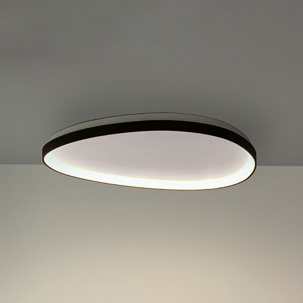 IDEAL LUX Ideal Lux Gemini 61 LED stropna svjetiljka, crna, 3000 K, DALI/PUSH, prigušiva, Crno, Dnevni boravak/blagovaonica, Metal
