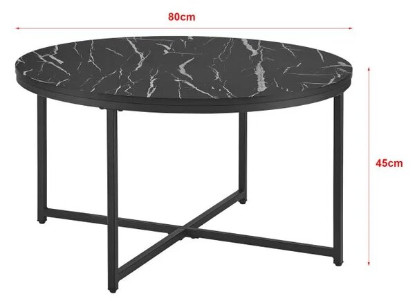 Stol za kavu 45x80cm mramor - crni mramor