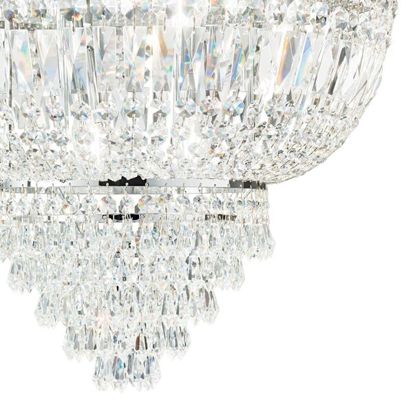 IDEAL LUX Zidna svjetiljka Ideal Lux Dubai, krom/prozirno, širina 25 cm, kristal, prigušiva, Metalik, Dnevni boravak/blagovaonica, Staklo