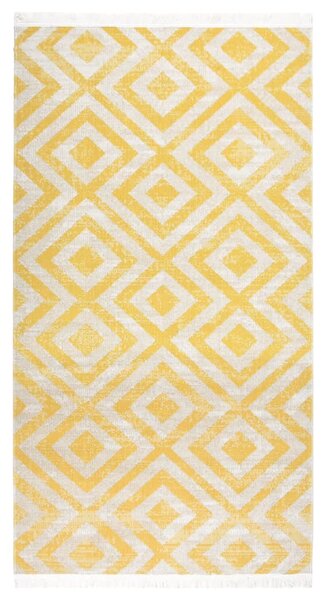 VidaXL Vanjski tepih ravno tkanje 80 x 150 cm žuti i bež
