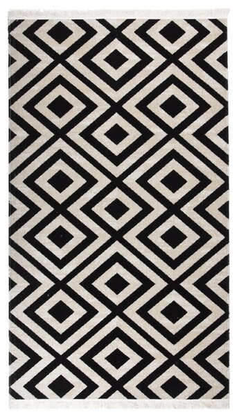VidaXL Vanjski tepih ravno tkanje 115 x 170 cm crni i bež