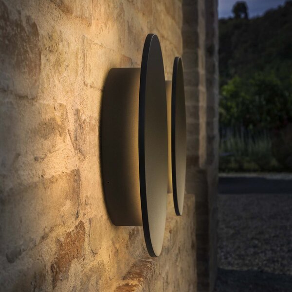 IDEAL LUX Ideal Lux Punto crna vanjska zidna LED svjetiljka, Ø 30 cm, Crno, Metal