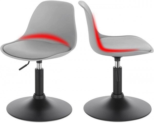 Set od 2 barske stolice s naslonom PU materijal - Crna