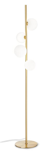 IDEAL LUX Ideal Lux Perlage podna lampa, mesing/bijela, visina 164 cm, 4 svjetla, Zlato / mjed, Dnevni boravak/blagovaonica, Metal