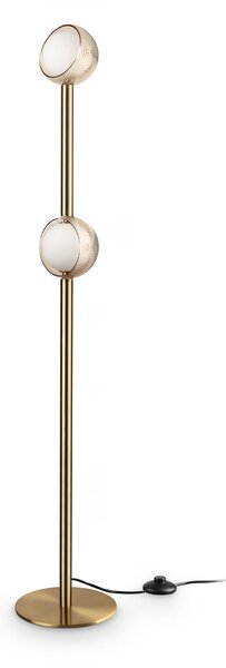 IDEAL LUX Ideal Lux Bloom LED podna lampa, visina 170 cm, mesing, 2 svjetla, Zlato / mjed, Dnevni boravak/blagovaonica, Metal