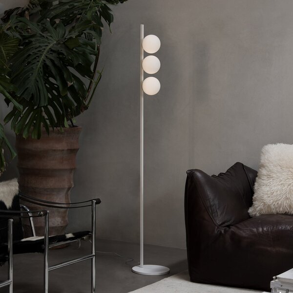 IDEAL LUX Ideal Lux Binomio podna lampa, bijela, visina 160 cm, metal, 3 svjetla, Bijela, Dnevni boravak/blagovaonica, Metal