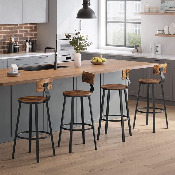 Set od 2 barske stolice Greige Black - Sivo-crna