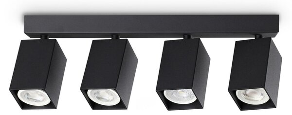 IDEAL LUX Ideal Lux Dynamite četverostruki kvadratni stropni reflektor, crna, 38 cm, 4, Crno, Dnevni boravak/blagovaonica, Metal