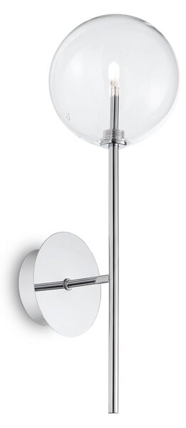 IDEAL LUX Ideal Lux Equinoxe zidna svjetiljka, krom/prozirno, visina 45 cm, Krom, Dnevni boravak/blagovaonica, Metal